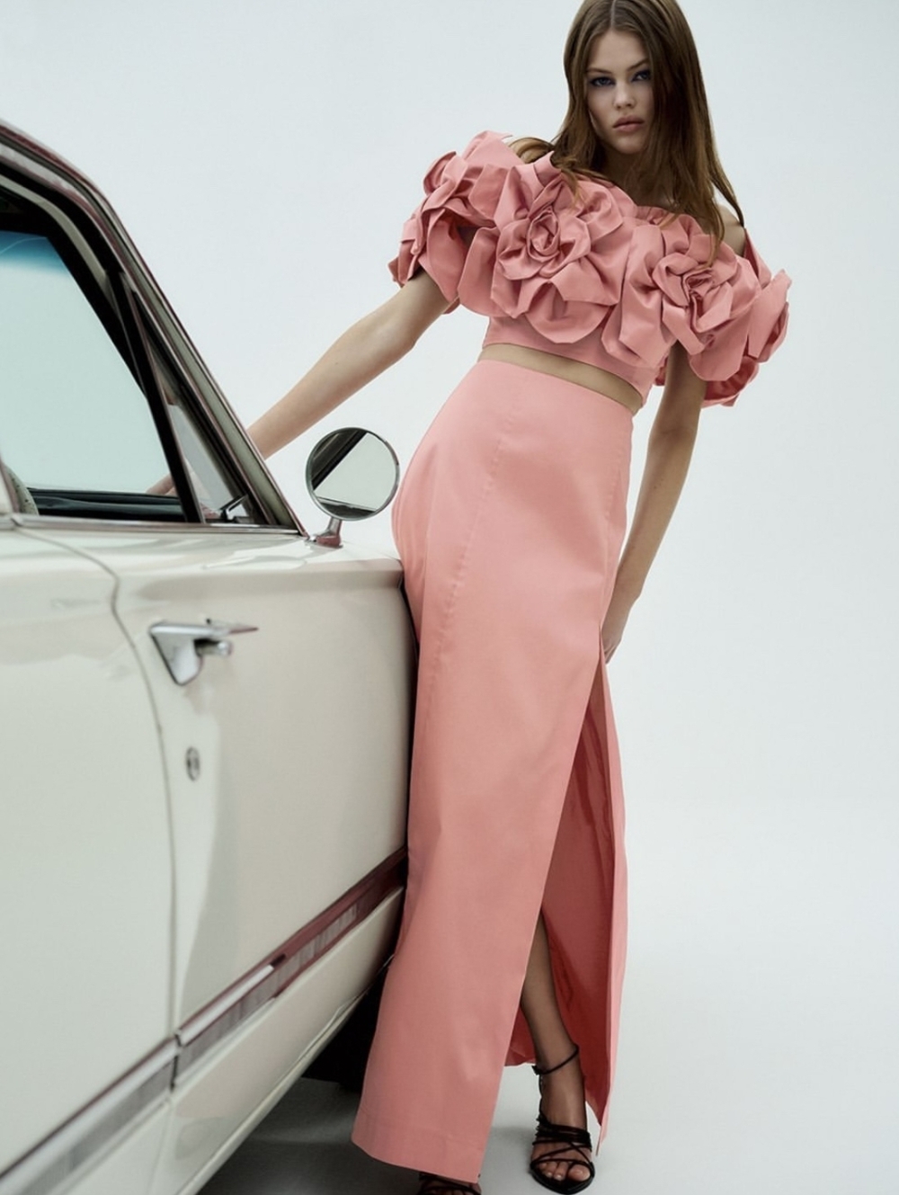 Aje Etta Off-the-shoulder Floral-appliquéd Taffeta Crop Top - Picture 5 of 12